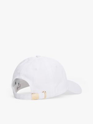 white chic six panel baseball cap for women tommy hilfiger