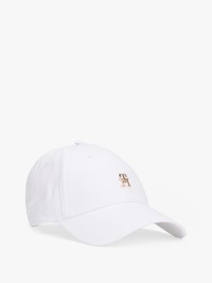 white chic six panel baseball cap for women tommy hilfiger