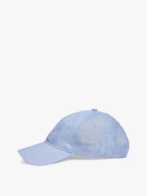 blau essential cap aus leinen mit flag-stickerei für damen - tommy hilfiger