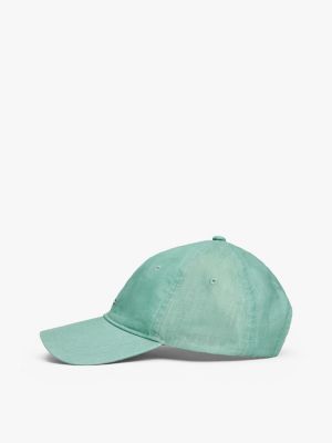 blau essential cap aus leinen mit flag-stickerei für damen - tommy hilfiger