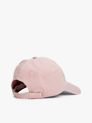 cappello essential con bandierina ricamata rosa da donne tommy hilfiger