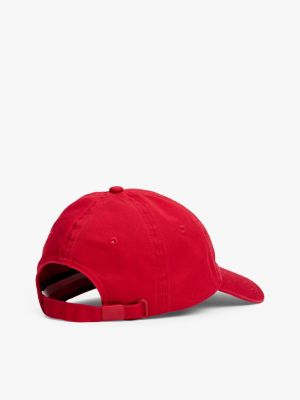 cappello essential con bandierina ricamata rosso da donne tommy hilfiger