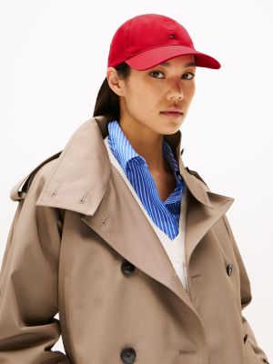 cappello essential con bandierina ricamata rosso da donne tommy hilfiger