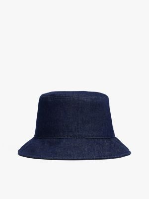 blue chic denim bucket hat for women tommy hilfiger