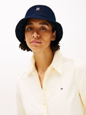 blue chic denim bucket hat for women tommy hilfiger