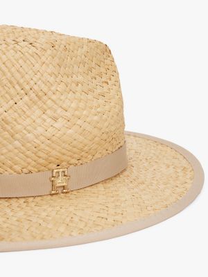 multi fedora-hut aus stroh für damen - tommy hilfiger