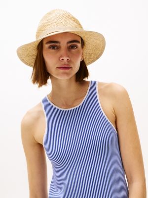 multi fedora-hut aus stroh für damen - tommy hilfiger