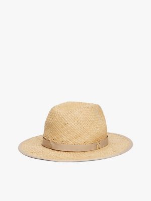 multi fedora van gevlochten stro voor dames - tommy hilfiger