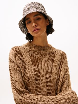 multi woven bucket hat for women tommy hilfiger