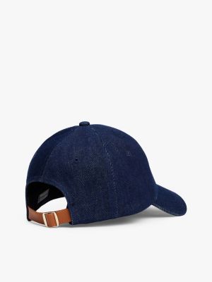 blau chic baseball-cap aus denim für damen - tommy hilfiger