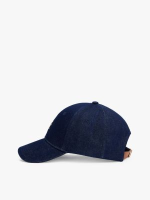 blau chic baseball-cap aus denim für damen - tommy hilfiger