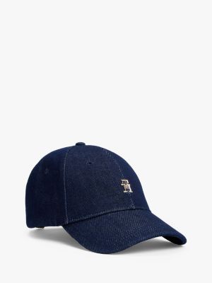 blau chic baseball-cap aus denim für damen - tommy hilfiger