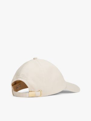 white chic five-panel baseball cap for women tommy hilfiger