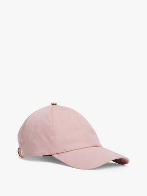 gorra de béisbol chic de cinco paneles pink de mujeres tommy hilfiger