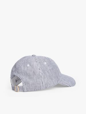 cappello da baseball in lino multicolore da donne tommy hilfiger