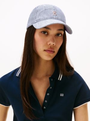 multi baseball-cap aus leinen mit 5-panel-design für damen - tommy hilfiger