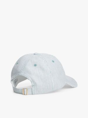 white linen five-panel baseball cap for women tommy hilfiger