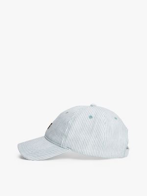 white linen five-panel baseball cap for women tommy hilfiger