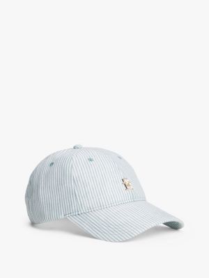 white linen five-panel baseball cap for women tommy hilfiger