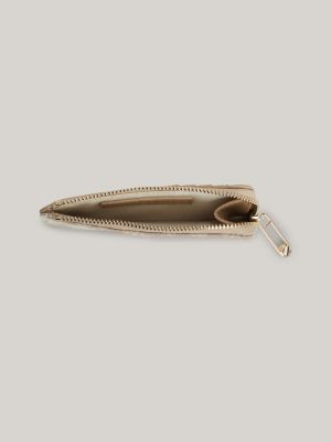 cartera con monogramas th en jacquard beige de mujeres tommy hilfiger