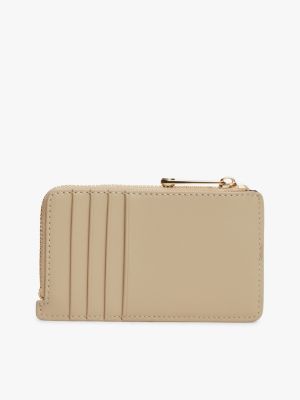 beige th monogram slim wallet for women tommy hilfiger