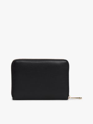 black th monogram zip-around wallet for women tommy hilfiger