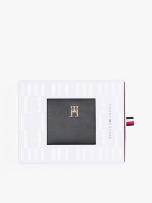 portafogli con zip e monogramma th black da donne tommy hilfiger