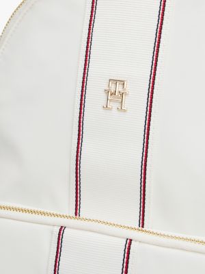 weiß corporate rucksack mit kuppel-design für damen - tommy hilfiger