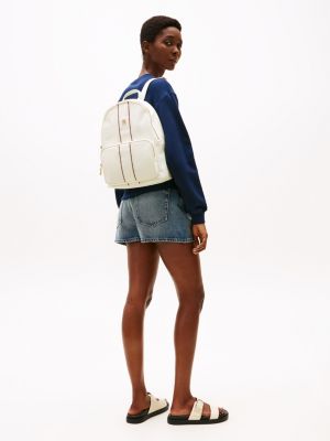 weiß corporate rucksack mit kuppel-design für damen - tommy hilfiger