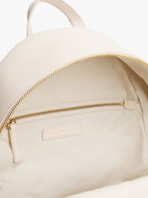 beige kuppelförmiger rucksack mit logomuster für damen - tommy hilfiger