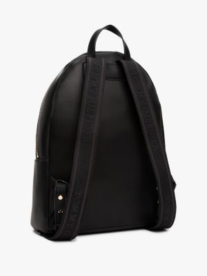 sac à dos arrondi à motif logo noir pour femmes tommy hilfiger