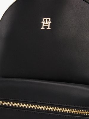 zwart bolvormige rugzak met repeat logo voor dames - tommy hilfiger