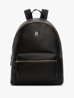 sac à dos arrondi à motif logo noir pour femmes tommy hilfiger