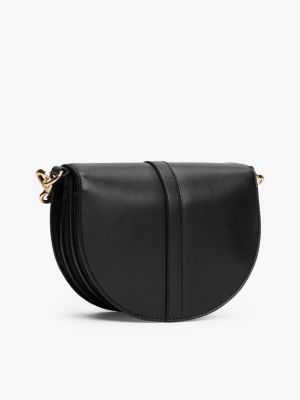 schwarz heritage crossbody-satteltasche für damen - tommy hilfiger