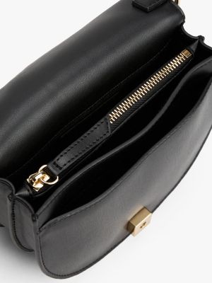 schwarz heritage crossbody-satteltasche für damen - tommy hilfiger