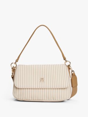 multi crossbody-schoudertas van canvas voor dames - tommy hilfiger