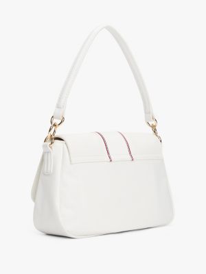 borsa a tracolla con monogramma th bianco da donne tommy hilfiger