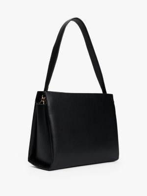 black pebble grain crossbody satchel for women tommy hilfiger