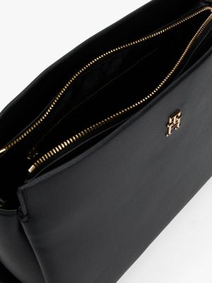 bolso satchel granulado con bandolera negro de mujeres tommy hilfiger