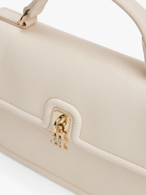 weiß crossbody-satchel mit drehverschluss für damen - tommy hilfiger