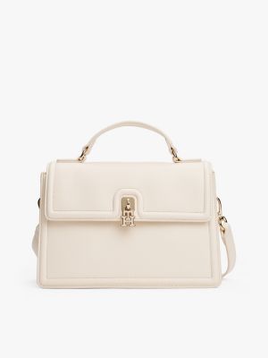 sac bandoulière à fermoir tournant white pour femmes tommy hilfiger