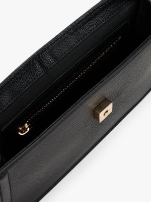 sac bandoulière à fermoir tournant noir pour femmes tommy hilfiger