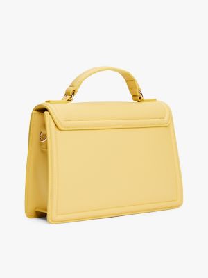 sac bandoulière à fermoir tournant jaune pour femmes tommy hilfiger