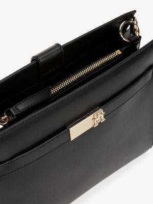 black heritage shoulder bag for women tommy hilfiger