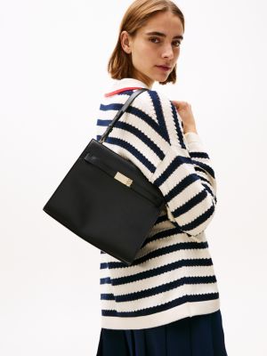 black heritage shoulder bag for women tommy hilfiger