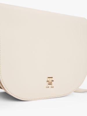 white logo strap crossbody saddle bag for women tommy hilfiger