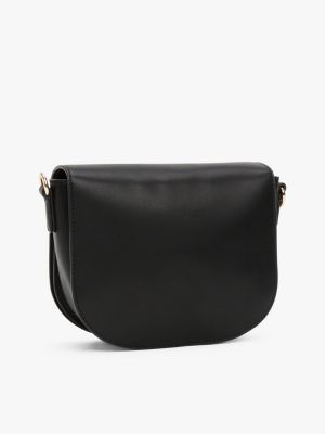 borsa saddle con tracolla iconica black da donne tommy hilfiger