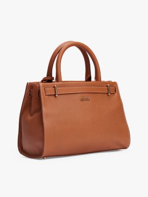 brown the american icon leather tote bag for women tommy hilfiger