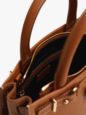 brown the american icon leather tote bag for women tommy hilfiger