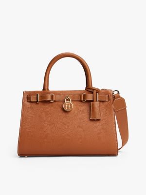 brown the american icon leather tote bag for women tommy hilfiger